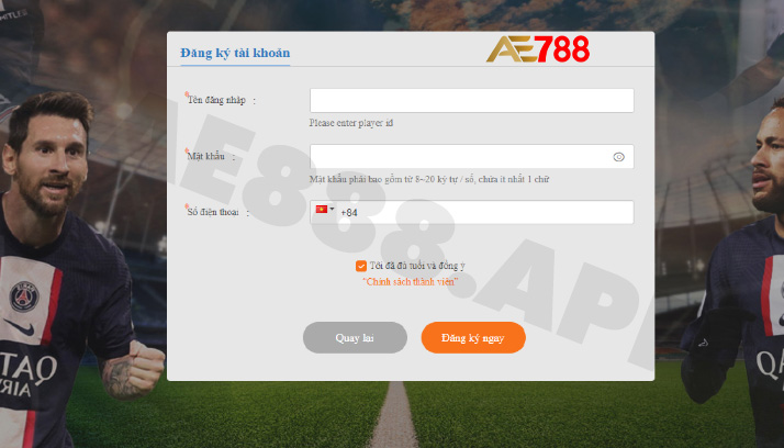 Cách đăng ký AE888 trên PC